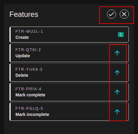 Sorting features