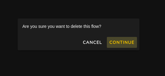 Confirm flow deletion