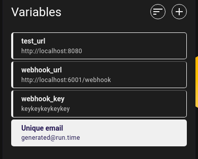 Webhook variables