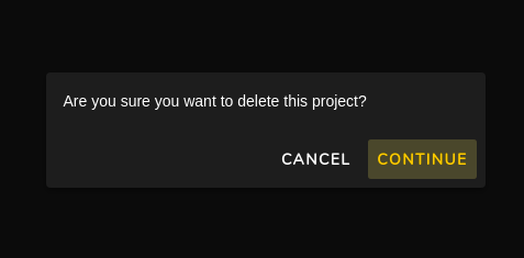 Confirm project deletion