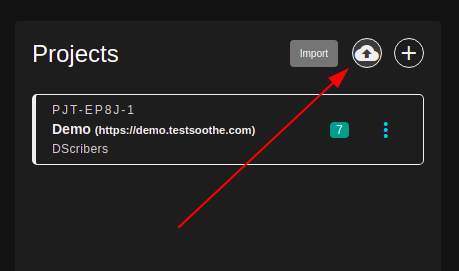 Import project button