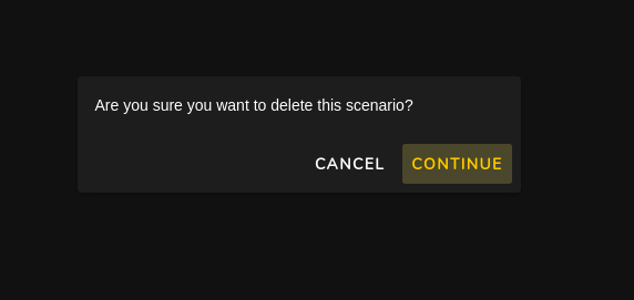 Confirm scenario deletion