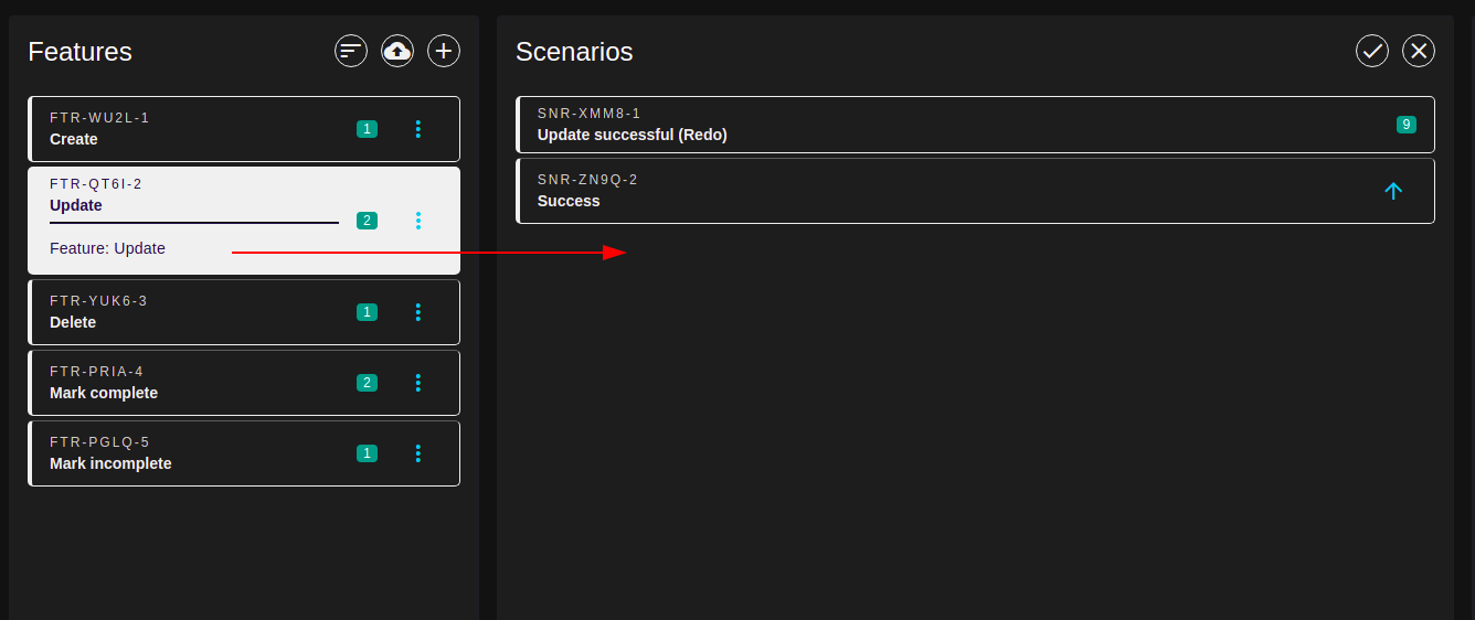 Scenarios list