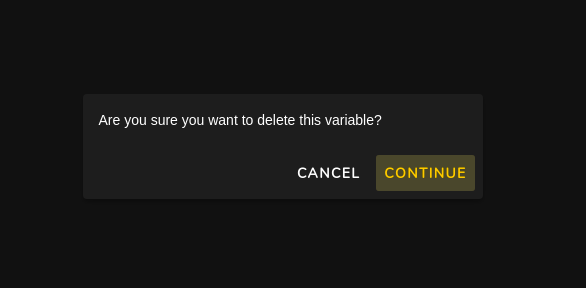 Confirm variable deletion